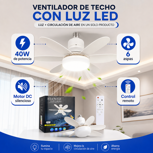Ventilador de Techo con Luz