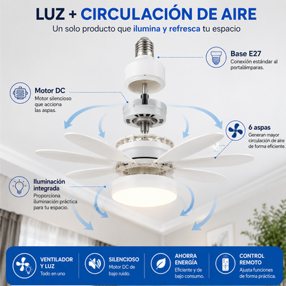 Ventilador de Techo con Luz